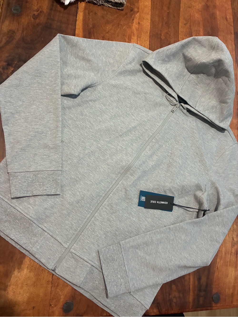 Kenneth Cole Men’s Gray Full-Zip Hoodie